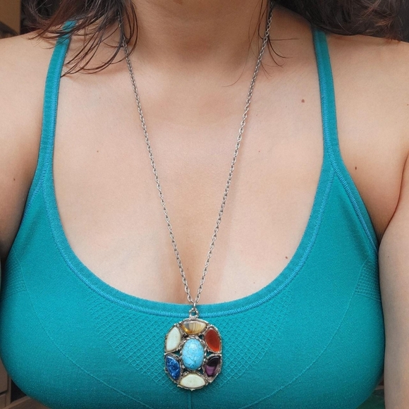 Vintage Silver Genuine Gemstone Necklace - Picture 5 of 8